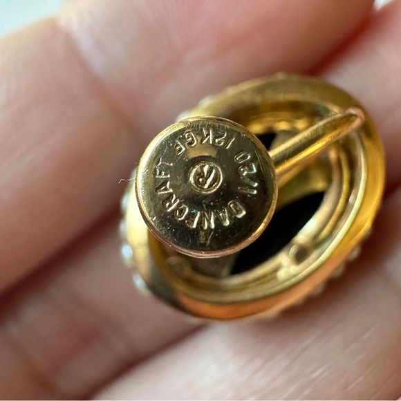 Vintage 12k Gold Filled Necklace and Screw Back Earrings with black beads - Picture 7 of 11